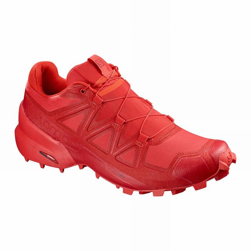 Salomon Singapore Mens Trail Running Shoes - SPEEDCROSS 5 Red | 18432-KLGP